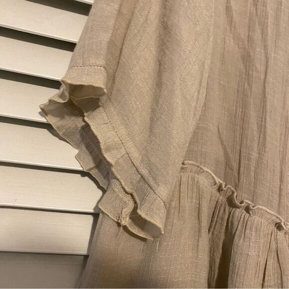 Altar’d State size Small Lagenlook Neutral Ruffle Boho Lightweight Cardigan - Picture 4 of 9